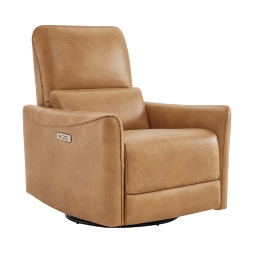 Valencia – Fauteuil coulissant pivotant en cuir pour chambre de bébé Kirstin, brun