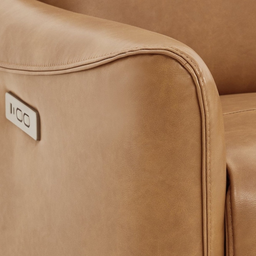 Valencia – Fauteuil coulissant pivotant en cuir pour chambre de bébé Kirstin, brun