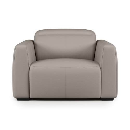 Valencia – Fauteuil inclinable simple en cuir Carmen, gris clair