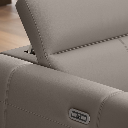 Valencia – Fauteuil inclinable simple en cuir Carmen, gris clair