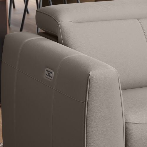 Valencia – Fauteuil inclinable simple en cuir Carmen, gris clair