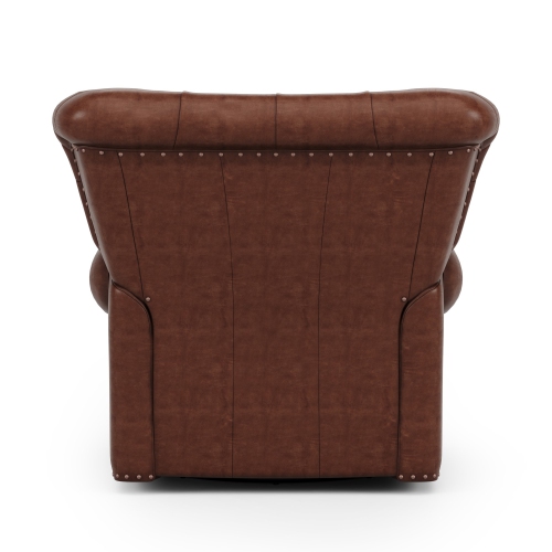Valencia Liam Tufted Full-Anline Leather Recliner with Nailheads, Single Seat, Lipari Choco