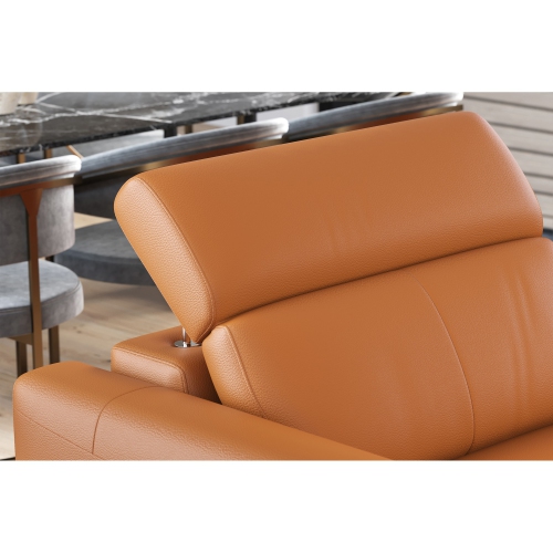 Valencia – Fauteuil d'appoint en cuir pleine fleur Elodie, cognac