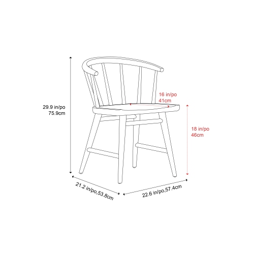 Valencia Lauryn Wood Dining Chair, Black