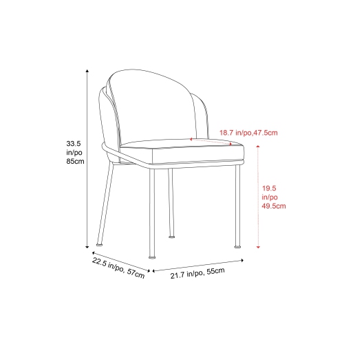 Valencia Alexander Velvet Fabric Dining Chair, Black