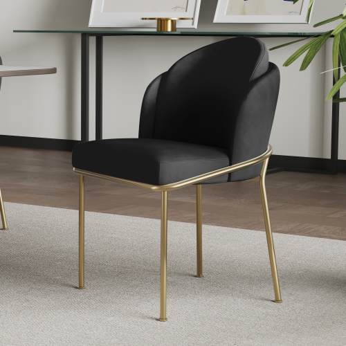 Valencia Alexander Velvet Fabric Dining Chair, Black