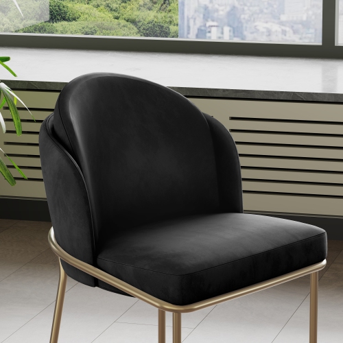 Valencia Alexander Velvet Fabric Dining Chair, Black