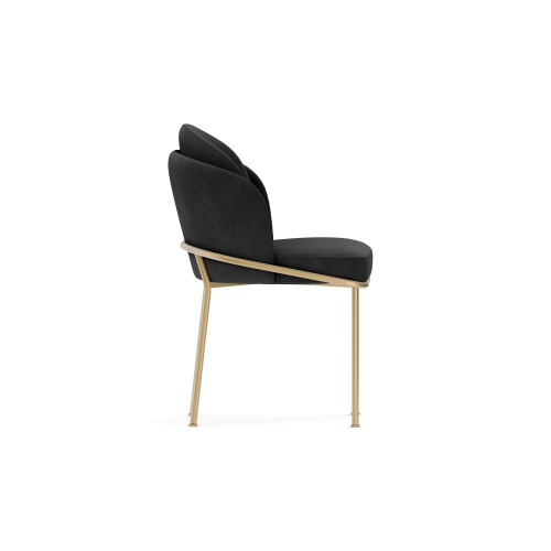 Valencia Alexander Velvet Fabric Dining Chair, Black