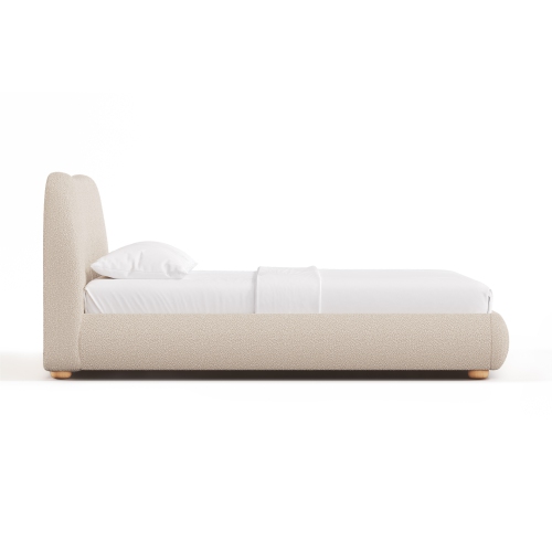 Valencia Etta Upholstered Fabric King Bed Frame, Beige
