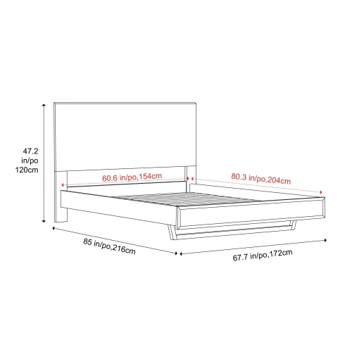 Valencia Fiona Wood Queen Size Bed Frame, Natural