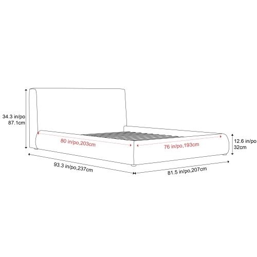Valencia Aubrey King Size Bed Frame, Light Grey