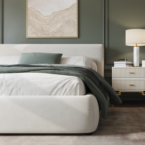 Valencia Aubrey King Size Bed Frame, Light Grey