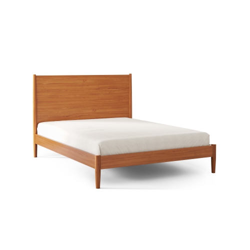 Valencia Tatum Queen Size Wood Mid-Century Bed Frame, Acorn