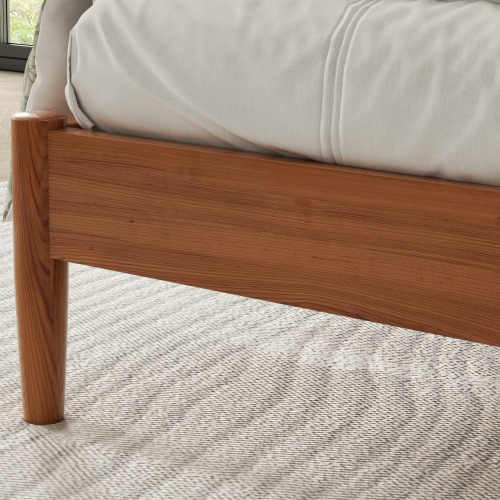 Valencia Tatum Queen Size Wood Mid-Century Bed Frame, Acorn