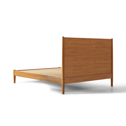 Valencia Tatum Queen Size Wood Mid-Century Bed Frame, Acorn