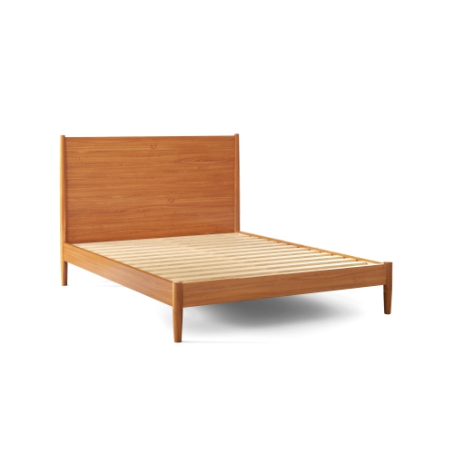 Valencia Tatum Queen Size Wood Mid-Century Bed Frame, Acorn