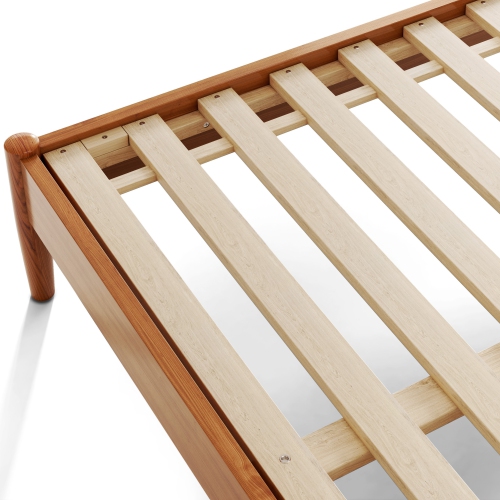 Valencia Tatum Queen Size Wood Mid-Century Bed Frame, Acorn