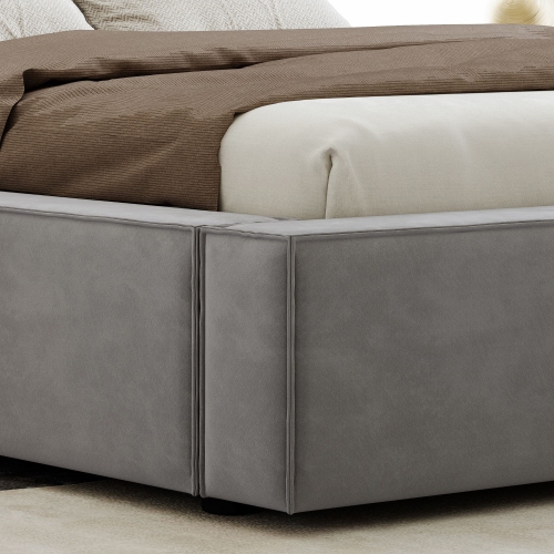 Valencia Luisa Fabric Queen Bed Frame, Grey