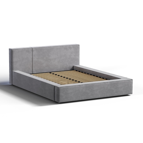 Valencia Luisa Fabric Queen Bed Frame, Grey
