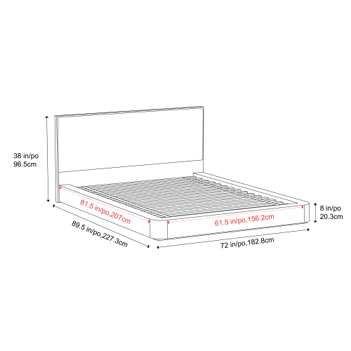 Valencia Gianna Queen Size Bed Frame, Natural Walnut Wood