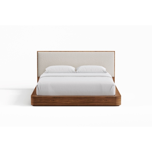 Valencia Gianna Queen Size Bed Frame, Natural Walnut Wood
