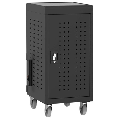 Luxor USB-C Secure Charging Cart for Laptops & Chromebooks & iPads - 24 Devices - Black