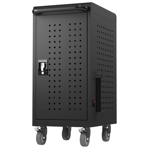 Luxor USB-C Secure Charging Cart for Laptops & Chromebooks & iPads - 24 Devices - Black