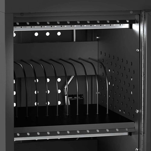 Luxor USB-C Secure Charging Cart for Laptops & Chromebooks & iPads - 24 Devices - Black