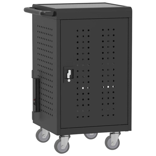 Luxor USB-C Secure Charging Cart for Laptops & Chromebooks & iPads - 30 Devices - Black