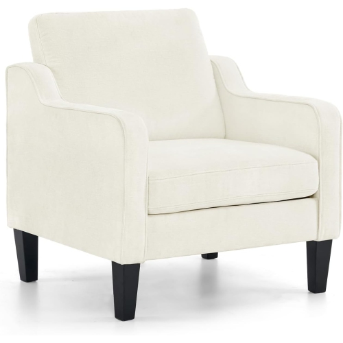 Karl Home Chenille Contemporary Accent Chair Armchair For Living Room White