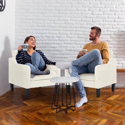 Karl Home Chenille Contemporary Accent Chair Armchair For Living Room White