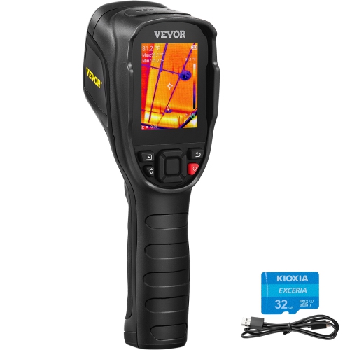 VEVOR 320 x 240 Pixels Thermal Imaging Camera, 25Hz Refresh Rate Infrared Camera with -4 to 752°F Temperature Range, 32G Built-in SD Card, and