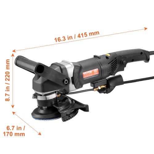 VEVOR 800W Wet Polisher, 4" Concrete Grinder with 6 Variable Speed and 7 Polishing Kits, Wet Grinder Machine for Marble, Granite, Stone, Rock, Tile,