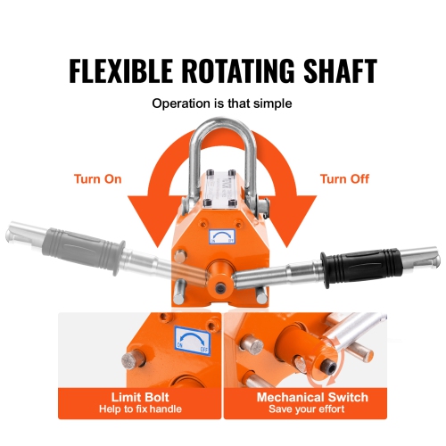 VEVOR 220 lbs/100 kg Magnetic Lifter, 2.5 Safety Factor, Neodymium & Steel, Lifting Magnet with Release, Permanent Lift Magnets, Heavy Duty Magnet
