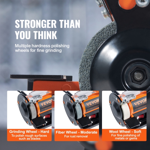 Polisseuse à bijoux VEVOR 3590 tr/min, machine à polir et à polir pour meuleuse d'établi, polisseuse pour tour d'établi avec 1 meule en laine, 1
