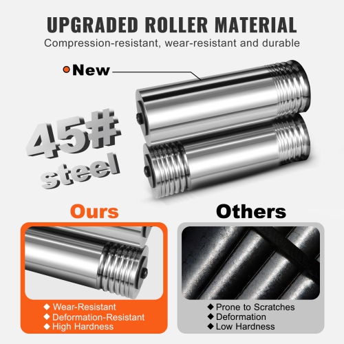 VEVOR 1.77"/45 mm Rolling Mill, Jewelry Rolling Mill Machine, 1: 2.4 Gear Ratio, 3-in-1 Multi-function Rolling Mill, 0-6 mm Press Thickness for Metal