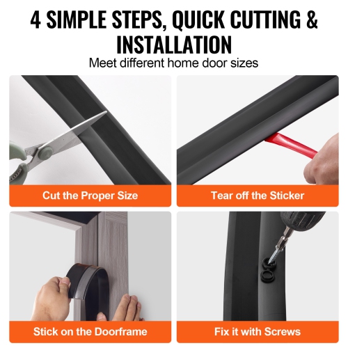 VEVOR 20 FT Garage Door Seal Top and Sides Seal Strip, Universal Weather Stripping Replacement Soft and Hard Composite, Weatherproofing Garage Door