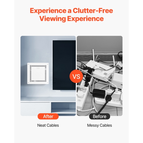 VEVOR 14-Inch Structured Media Enclosure, Recessed in-Wall Media Box with Cover, Wall-Mount Cable Management Box Kit, Structured Wiring Multi-Media