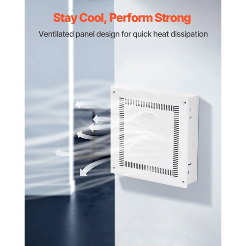 VEVOR 14-Inch Structured Media Enclosure, Recessed in-Wall Media Box with Cover, Wall-Mount Cable Management Box Kit, Structured Wiring Multi-Media