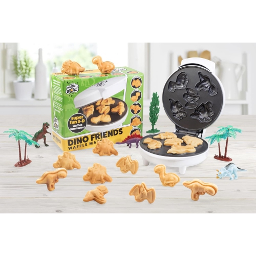 Dinosaur Mini Waffle Maker - 5 Dinosaur Shapes in Minutes, Non-Stick Waffle Iron, Fun Breakfast for Kids and Adults