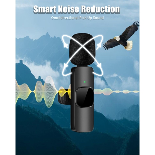 Wireless Lavalier Microphone for Android/iPhone/Computer/Laptop, Professional Mini Mics for Video Recording Interview Conference Podcast Vlog YouTube