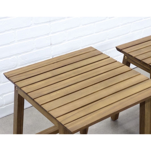 F. Corriveau International - Set of 2 Vario Tables, Indoor/Outdoor, Made of Acacia Wood