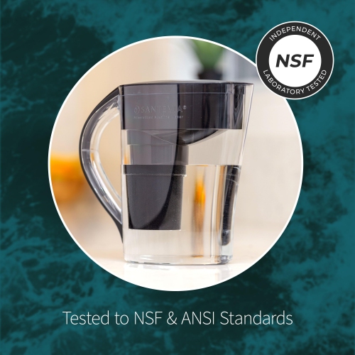 Santevia MINA Alkaline Water Filter Pitcher | Water Filtration System | Fluoride,Chlorine & Lead Filter | Water Purifier | Home Water Filtration
