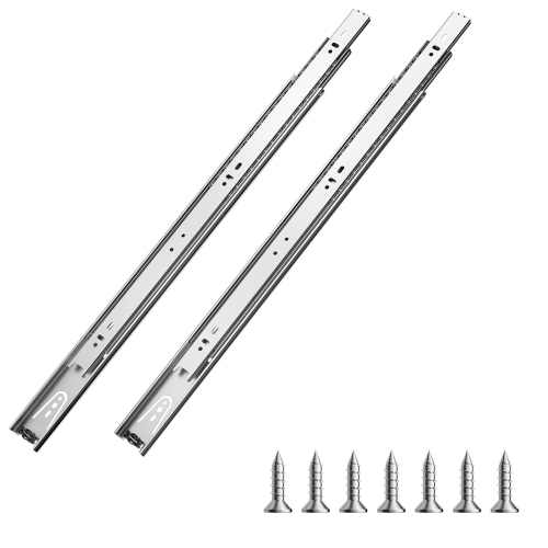 VEVOR  20 Inch Drawer Slides, 10 Pairs Full Extension Ball Bearing Cabinet Rails, 100 Lb Load Capacity Heavy Duty Side Mount Dresser Drawer Slides