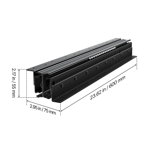 VEVOR 24 inch Undermount Drawer Slides, Full Extension Ball Bearing Under Stair Cabinet Rails, 260 LB Load Capacity Heavy Duty Bottom Stair Cabinet