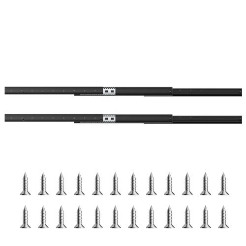 VEVOR 24 inch Undermount Drawer Slides, Full Extension Ball Bearing Under Stair Cabinet Rails, 260 LB Load Capacity Heavy Duty Bottom Stair Cabinet