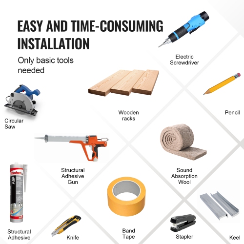 VEVOR 7.9 x 94.5 inch Wood Slat Acoustic Panels, MDF Accent Wooden Wall Panels for Modern Interior Wall Decor, Faux Wood Wall Board Panels for Noise