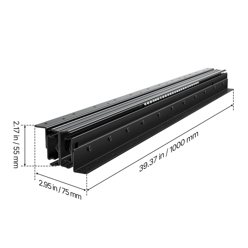 VEVOR 40 inch Undermount Drawer Slides, Full Extension Ball Bearing Under Stair Cabinet Rails, 260 LB Load Capacity Heavy Duty Bottom Stair Cabinet