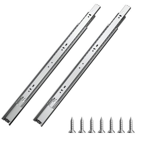 VEVOR  18 Inch Drawer Slides, 10 Pairs Full Extension Ball Bearing Cabinet Rails, 100 Lb Load Capacity Heavy Duty Side Mount Dresser Drawer Slides