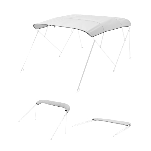 VEVOR  4 Bow Boat Bimini Tops, 600D Polyester Canopy, Waterproof & Sun Protection Boat Awning Canopy \w Storage Bag, Bimini Top Replacement